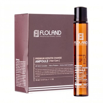Филлер для восстановления поврежденных волос Floland Premium Keratin Change Ampoule, 13 ml - Магазин японской и корейской косметики, бытовой химии - Мандарин