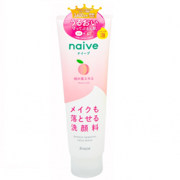 Kracie Naive Face Wash Peach Leaf Пенка для снятия макияжа с экстрактом листьев персикового дерева, 200 г - Магазин японской и корейской косметики, бытовой химии - Мандарин