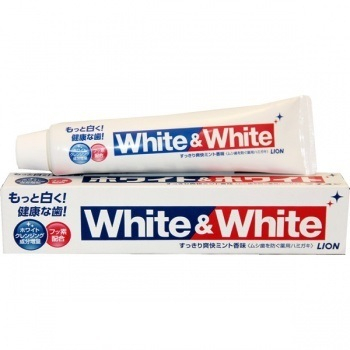 LION White and White Зубная паста с двойным отбеливающим эффектом, 150 г - Магазин японской и корейской косметики, бытовой химии - Мандарин